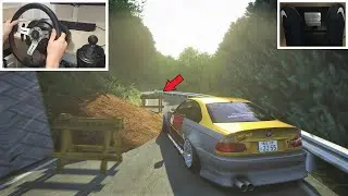 Bmw E46 Drift on Dangerous Touge Road w/ Steering Wheel | Assetto Corsa Graphics Mods