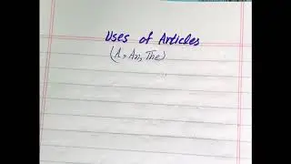 Use of ''Articles'' (A, An, The) English Grammar |Part 2| |Studygroup786|