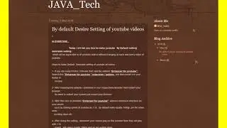 By default Desire Setting for all youtube videos .