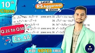 Ex 4A Q21 to Q31 | Class 10 Rs Aggarwal | Quadratic Equations | Chapter 4 | CBSE 2023 - 24 | MD Sir