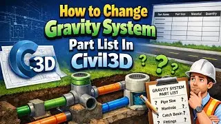 how to change Gravity System part List In Civil 3d #civil3d
