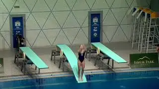 Caroline Kupka One-Piece Black Swimsuit Body Action Diving Pool Scene