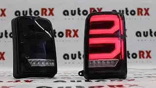 Задние фонари Lada Niva MEGA LED (черные, с бегающим повторителем поворотников)