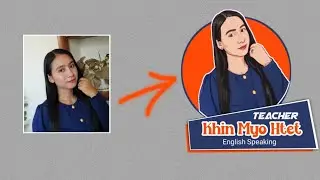 ဖုန်းနဲ့ကာတွန်းလိုဂိုဆွဲနည်း /how to make professional cartoon portrait logo in Pixellab Mobile