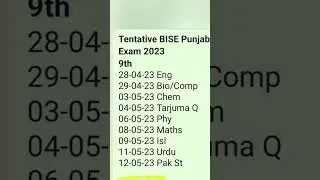 date sheet class 9 2023 , 10th class date sheet 2023