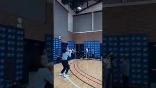Los Angeles Sparks players putting up shots at Fever practice facility