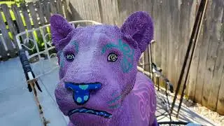 Lion Statue Painted with Posca and MTN 94