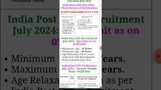Indian Post GDS New Vacancy 2024| Total Post 44228 |Full Detail #indiapostgds #postofficerecruitment