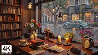 Vintage Rainy Autumn September Fall Morning Street 🍂 Smooth Jazz Instrumental Music for Good Mood