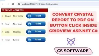 Crystal Report Export to PDF on Button Click inside Gridview ASP.NET C#