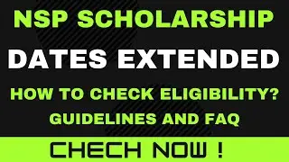 NSP Scholarship 2020-21 Last Date extended for Registration & Renewal | How to Check Eligibility |
