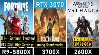 AMD Ryzen 5800X vs 3700X vs 2600X Test Setup with RTX 3070 High Settings Gaming Benchmarks