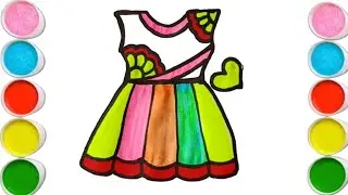 How to draw a girl Frock Drawing || girls Dress drawing easy step by step drawing for beginners.
