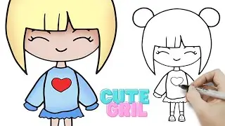 💛  Hur man ritar en söt tjej LÄTT - Kawaii docka tumblr