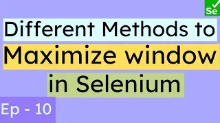 How to Maximize browser window in Selenium | Different Methods to maximize window or tabs | SN