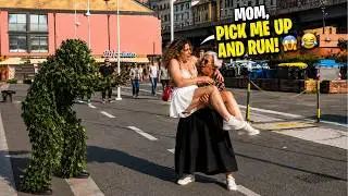 Bushman Prank | She Screamed “MOM, PICK ME UP AND RUN!” 😱😂