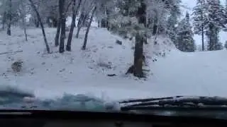 First snow of 2014 On the trail to Skyline Big Bear lake with the dogs