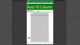 Auto Fit Column with VBA CODE in Excel | shorts | YouTube shorts