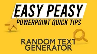 Random Text Generator in PowerPoint 🚀Easy Peasy Quick Tips🚀