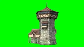 tower house - green screen effect