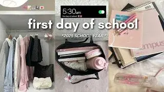 grwm: FIRST DAY BACK TO SCHOOL MORNING ROUTINE 📝🎀 *realistic*