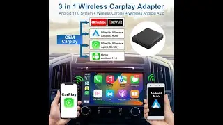 Wireless CarPlay Android Auto Adapter with Netflix/YouTube/TikTok/Disney/Google Play，2+16G