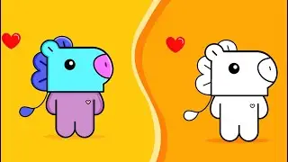 7.How to Draw Mang BT21 Cute drawings in MS Paint #mspaintcutedrawings #mspaintcartoon