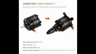 тест мотора SunnySky X2814 900KV