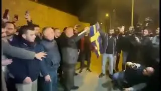 Turks burn the Sweden flag in Ankara over anger of Quran burning outside Turkish Embassy