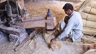 Making Coir Fiber for Charpai