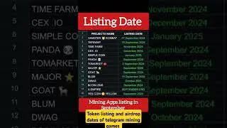 telegram mining games listing dates in September. #listingdate #launch #september