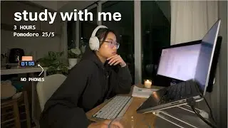 3 HOUR STUDY WITH ME 📚| 2AM, watch if you have short attention span like me, Pomodoro 25/5