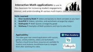 Interactive math applications to incorporate into the classroom.