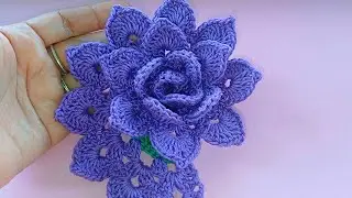 COMO HACER ROSAS TEJIDAS A CROCHET FACIL /TURORIAL PASO A PASO
