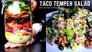 Taco Tempeh Salad [with Avocado Cashew Dressing]
