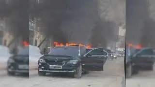 СРОЧНО! ГОРИТ БМВ 7 СЕРИИ БЫВШАЯ ПЭЛА