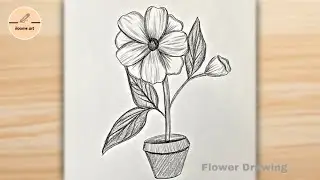 Beautiful pencil drawing of a flower pot step by step | easy drawing tutorial