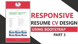 #3 How to Create Responsive Resume Website using HTML and CSS | Resume CV Design using BOOTSTRAP
