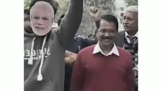 Wearing Modi Mask Infront of Kejriwal !!!! Meme