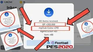 Pes 2020 || FREE REWARDS || 450000 GP || 450 myClub Coins 🔥🔥