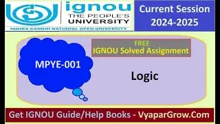 Free Solved Assignment IGNOU MPYE 001 Logic Current Year 2024 2025 Pdf