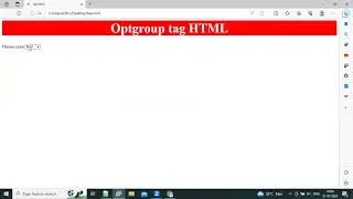 How to use optgroup tag HTML