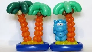 Palm tree from balloons - twisting tutorial (Subtitles)