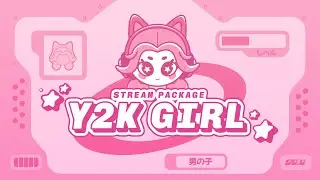 Y2K Girl Twitch Overlay and Alerts Stream Package for OBS