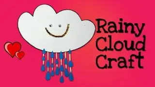 DIY Rainy Cloud Paper Craft in 8 Simple Steps. Kids Rood Decor Idea.
