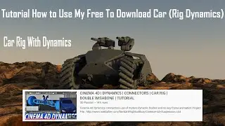 Cinema 4D Car Rig with Dynamics