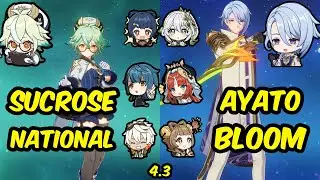 Sucrose National and C0 Ayato Nilou Bloom | Genshin Impact Spiral Abyss 4.3 Floor 12 Showcase