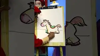We create a Cartoon character HORSE #coloring #drawing #horse