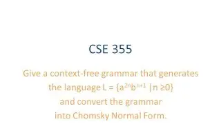 ASU CSE355: Course Review, Examples - Context-free grammar into Chomsky Normal Form