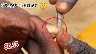 ASMR  $0.13 Gentle Clean shaved nails manicure by an experienced street barber